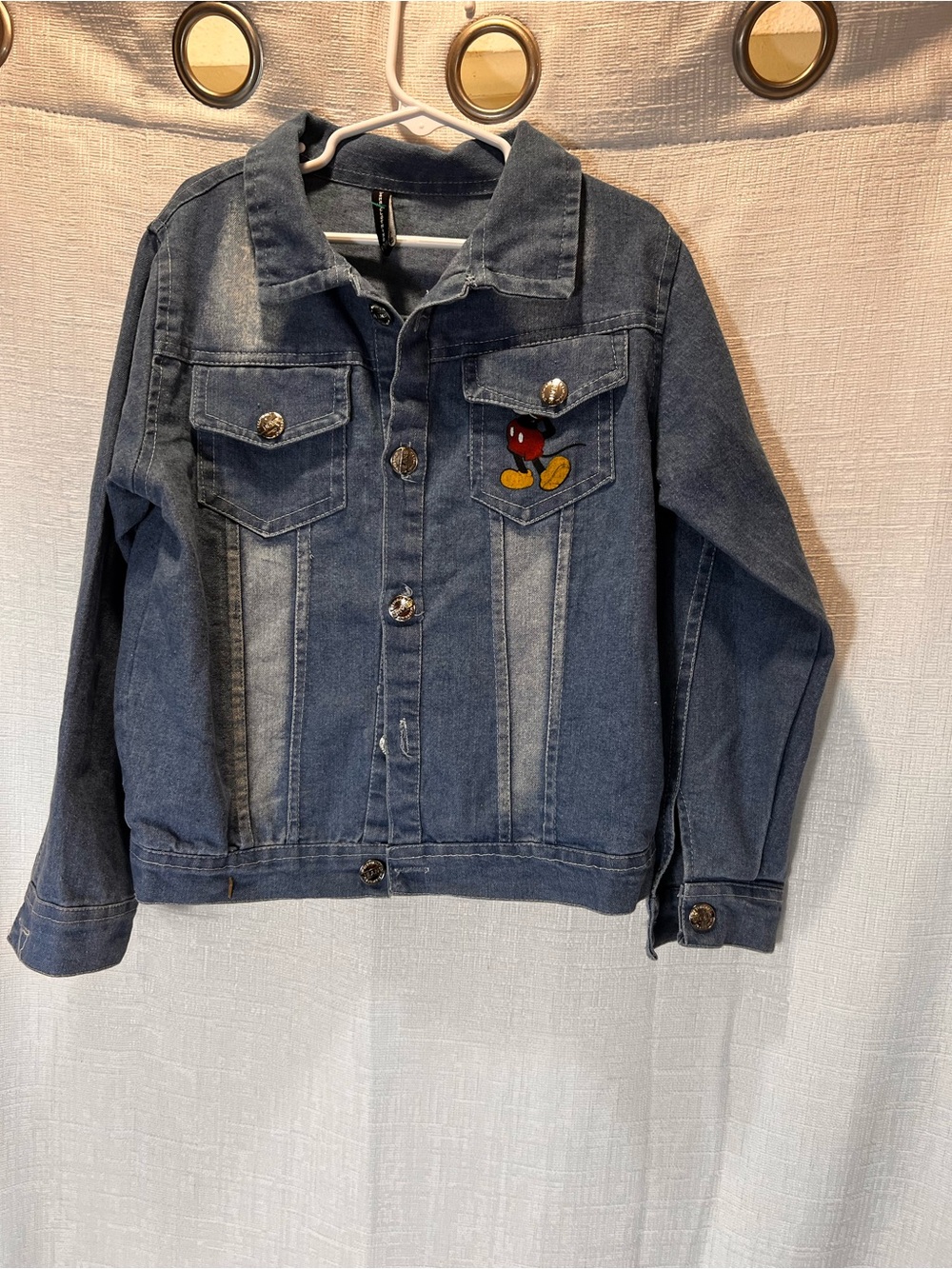 Kids Dark Blue Denim Jacket with Character Patch GIRLS 7-8